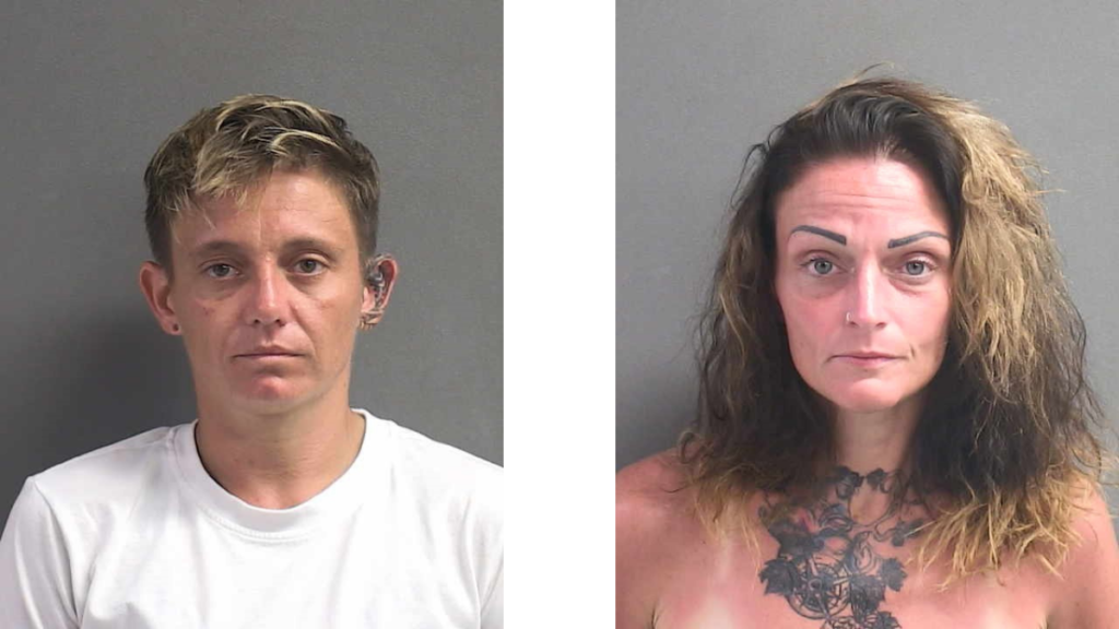 Booking photos of Amanda Bailey Franco, left, and Brandy Hodil from the Volusia County Corrections website in the Volusia dog mauling case tied to the 2025 fatal dog attack that killed 8-year-old Michael Millett in DeLand.
