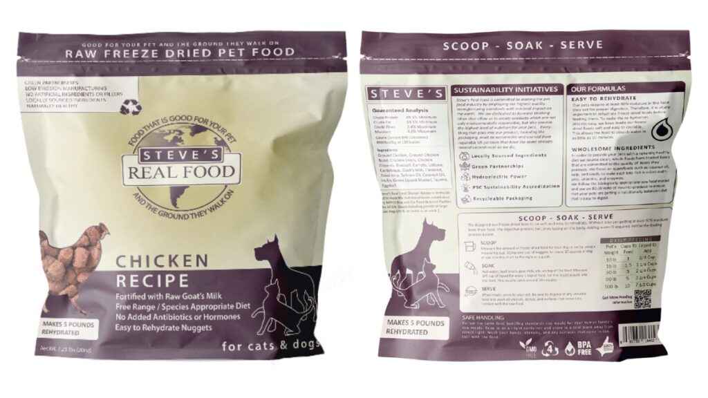 Steve's Real Food Freeze-Dried Chicken Recipe recalled due to potentially low levels of vitamin B1.