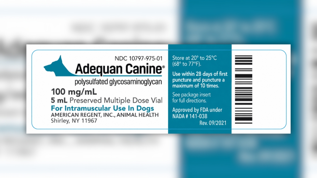 FDA recalls two lots of Adequan Canine arthritis injections nationwide